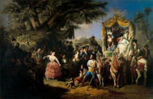 Репродукция картины "la feria de santiponce" художника "гусман мануэль родригес де"