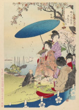 Копия картины "geisha in springtime" художника "гэкко огата"