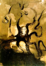 Репродукция картины "octopus with the initials v.h." художника "гюго виктор"