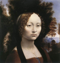 Копия картины "портрет джиневры де бенчи" художника "да винчи леонардо"