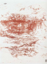 Репродукция картины "storm over a landscape" художника "да винчи леонардо"