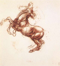 Репродукция картины "rearing horse" художника "да винчи леонардо"
