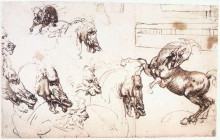 Копия картины "study of horses for the battle of anghiari" художника "да винчи леонардо"