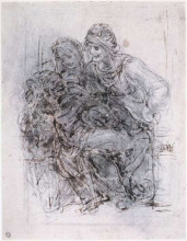 Репродукция картины "study of st anne, mary and the christ child" художника "да винчи леонардо"
