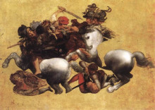 Репродукция картины "battle of anghiari" художника "да винчи леонардо"