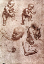 Репродукция картины "study of a child" художника "да винчи леонардо"