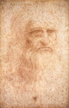 Репродукция картины "portrait of a bearded man, possibly a self portrait" художника "да винчи леонардо"