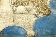 Репродукция картины "bird&#39;s eye view of sea coast" художника "да винчи леонардо"