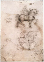 Репродукция картины "equestrian monument" художника "да винчи леонардо"