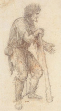 Репродукция картины "masquerader in the guise of a prisoner.jpg" художника "да винчи леонардо"