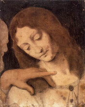 Репродукция картины "head of st. john the evangelist" художника "да винчи леонардо"
