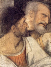 Репродукция картины "heads of judas and peter" художника "да винчи леонардо"