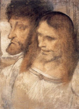 Репродукция картины "heads of sts thomas and james the greater" художника "да винчи леонардо"