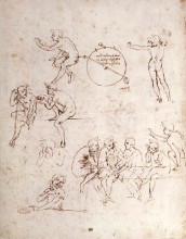 Репродукция картины "various figure studies" художника "да винчи леонардо"