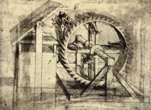 Репродукция картины "crossbow machine" художника "да винчи леонардо"