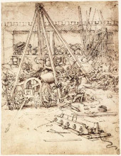 Репродукция картины "cannon foundry" художника "да винчи леонардо"