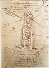 Копия картины "flying machine" художника "да винчи леонардо"