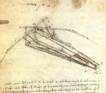 Копия картины "one of leonardo da vinci&#39;s designs for an ornithopter" художника "да винчи леонардо"