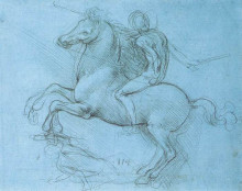 Репродукция картины "a study for an equestrian monument" художника "да винчи леонардо"