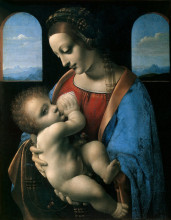Копия картины "madonna litta (madonna and the child)" художника "да винчи леонардо"