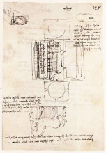 Картина "manuscript page on the sforza monument" художника "да винчи леонардо"