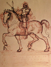Картина "drawing of an equestrian monument" художника "да винчи леонардо"