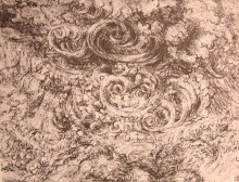 Репродукция картины "drawing of an flood" художника "да винчи леонардо"