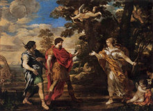 Репродукция картины "venus appearing to aeneas as a huntress" художника "да кортона пьетро"
