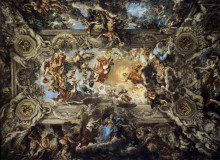 Репродукция картины "the triumph of divine providence" художника "да кортона пьетро"