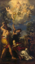 Копия картины "the martyrdom of saint stephen" художника "да кортона пьетро"