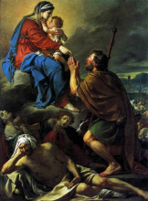 Репродукция картины "св. рох молит деву марию о прекращении чумы" художника "давид жак луи"