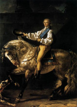 Копия картины "конный портрет станислава костки потоцкого" художника "давид жак луи"