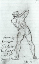 Репродукция картины "этюд по микеланджело" художника "давид жак луи"