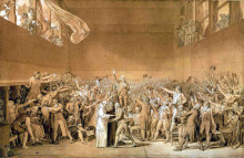 Репродукция картины "клятва в зале для игры в мяч, 20 июня 1789" художника "давид жак луи"