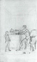 Картина "людовик xvi показывает конституцию своему сыну, дофину" художника "давид жак луи"