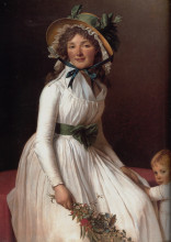 Репродукция картины "мадам пьер серизья (в девичестве эмилия пекуль) с сыном эмилем" художника "давид жак луи"