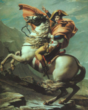 Репродукция картины "наполеон пересекает альпы в сен-бернар пасс, 20 мая 1800" художника "давид жак луи"