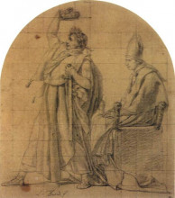 Репродукция картины "наполеон держит корону жозефины" художника "давид жак луи"