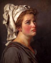 Репродукция картины "портрет молодой женщины в тюрбане" художника "давид жак луи"
