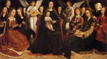 Репродукция картины "madonna with angels and saints" художника "давід герард"