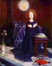 Репродукция картины "the virgin of the annunciation" художника "давід герард"
