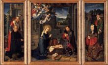 Картина "triptych with the nativity" художника "давід герард"