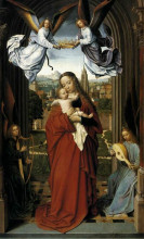 Репродукция картины "virgin and child with four angels" художника "давід герард"