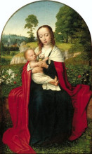 Репродукция картины "the virgin and child in a landscape" художника "давід герард"