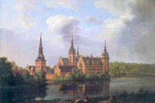 Копия картины "frederiksborg castle" художника "даль юхан кристиан"