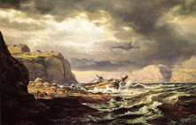 Репродукция картины "shipwreck on the coast of norway" художника "даль юхан кристиан"