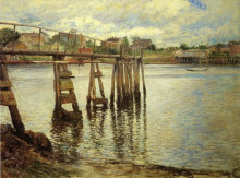 Копия картины "jetty at low tide (the water pier)" художника "де камп джозеф родефер"