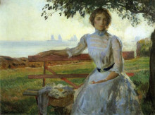 Репродукция картины "mrs. ernest major" художника "де камп джозеф родефер"