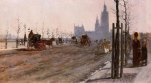Картина "the victoria embankment, london" художника "де ниттис джузеппе"