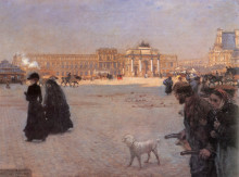 Картина "la place du carrousel, paris: the ruins of the tuileries" художника "де ниттис джузеппе"